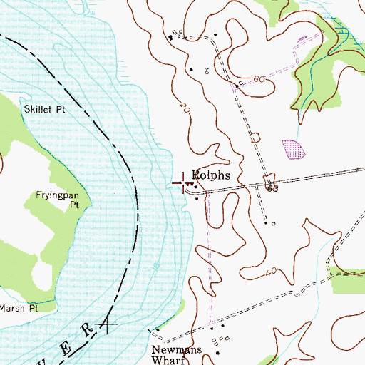 Topographic Map of Rolphs Wharf Marina, MD