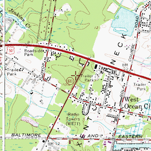 Topographic Map of Route 611 Business Center, MD