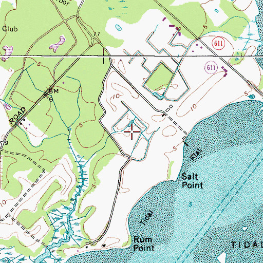 Topographic Map of Rum Pointe Golf Course, MD