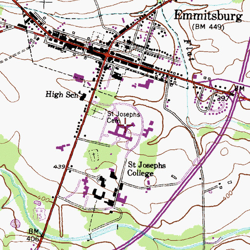Topographic Map of Saint Catherine's Nursing Center, MD