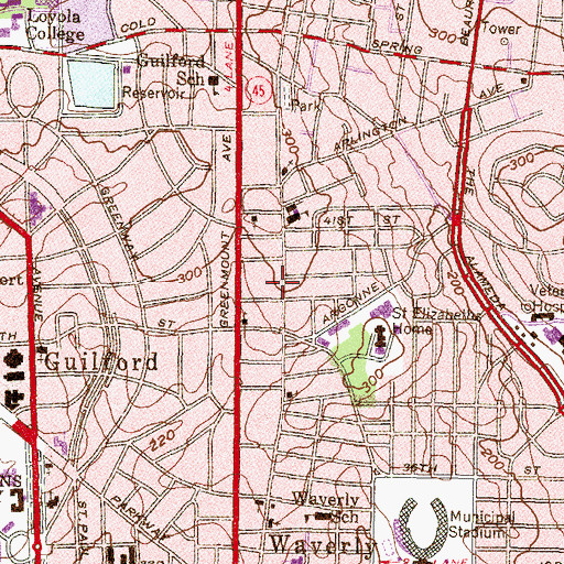 Topographic Map of Saint James Free Baptist Church, MD