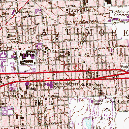 Topographic Map of Saint John Baptist Church, MD