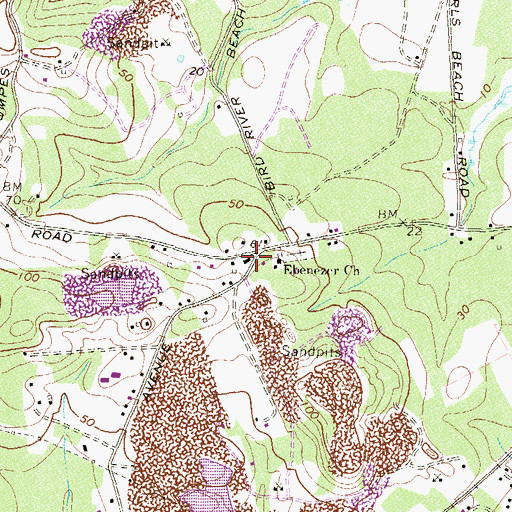 Topographic Map of Saint Johns Apostolic Church, MD