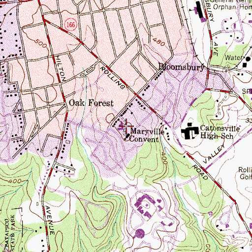 Topographic Map of Saint Joseph's Nursing Home, MD