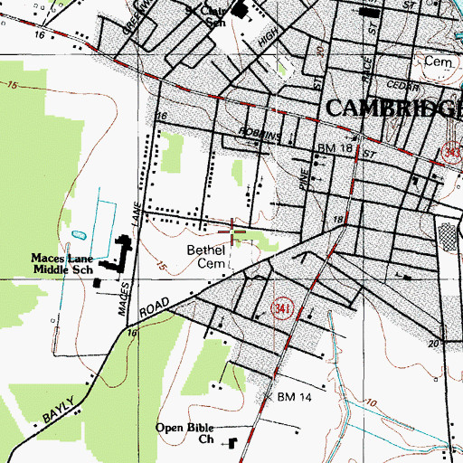 Topographic Map of Saint Luke United Methodist Church, MD