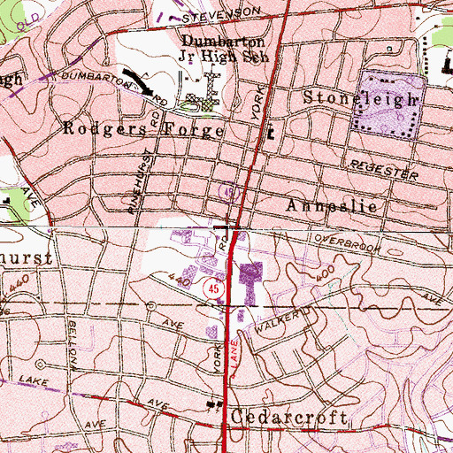 Topographic Map of Saint Pius X Church, MD