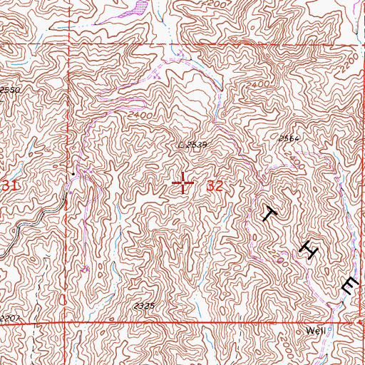 Topographic Map of The Badlands, CA