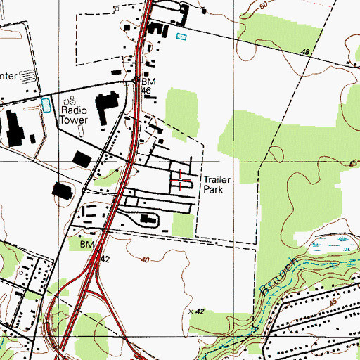 Topographic Map of Salisbury Mobile Home Community, MD