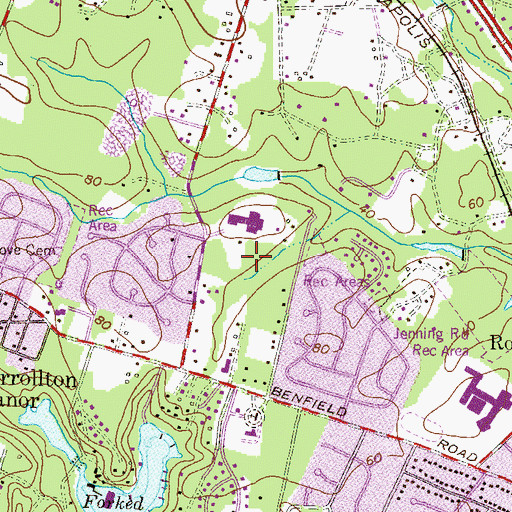 Topographic Map of Severna Park Center Nursing Home, MD