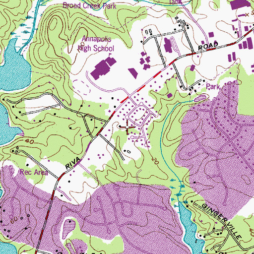 Topographic Map of Somerford Place Assisted Living Center, MD
