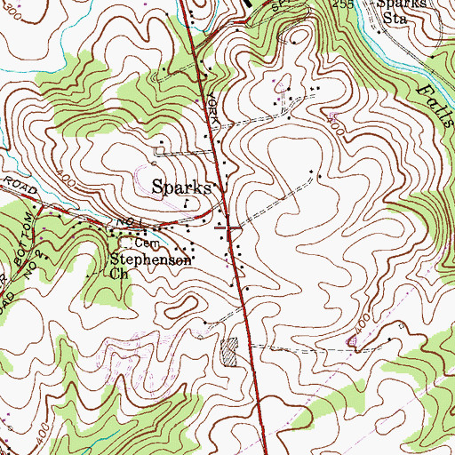 Topographic Map of Sparks Glencoe Post Office, MD