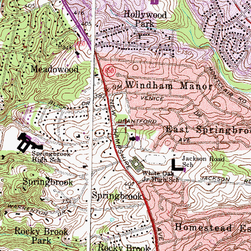 Topographic Map of Springbrook Adventist Nursing and Rehabilitation Center, MD