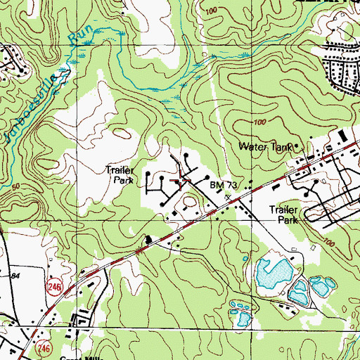Topographic Map of Suburban Estates, MD