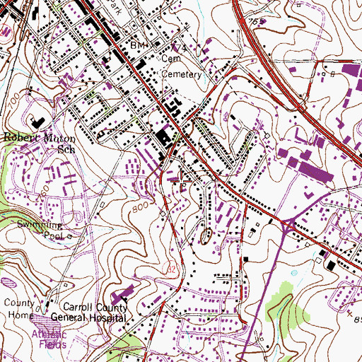 Topographic Map of Summerville at Westminster Assisted Living Center, MD