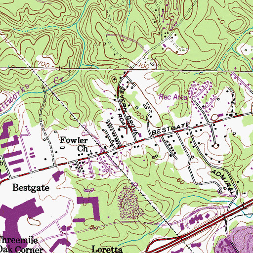 Topographic Map of Sunrise of Annapolis Assisted Living Center, MD