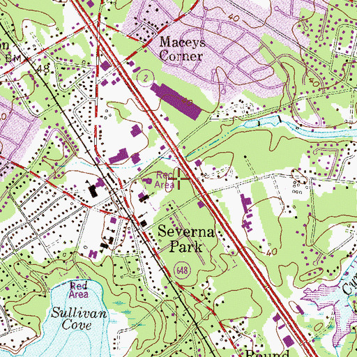 Topographic Map of Sunrise of Severna Park Assisted Living Center, MD