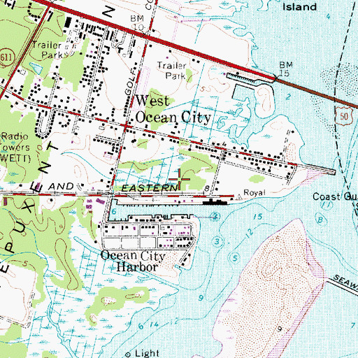 Topographic Map of Sunset Marina, MD