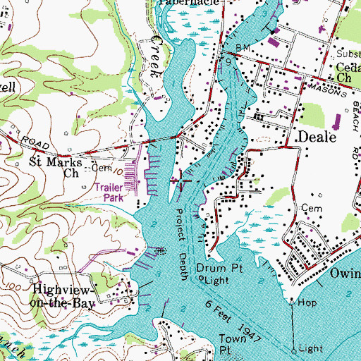 Topographic Map of Sunshine One Marina, MD