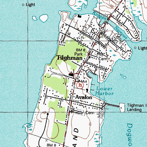 Topographic Map of Talbot County Library - Tilghman Branch, MD