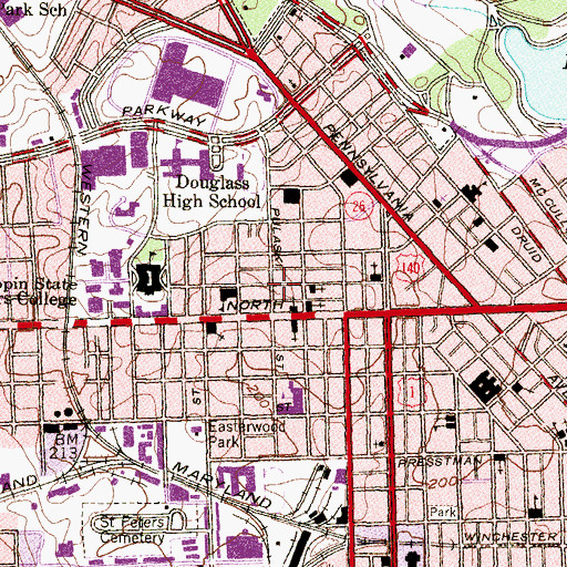 Topographic Map of Temple of Christ Baptist Church, MD