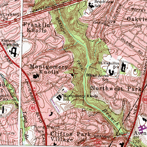 Topographic Map of The Althea Woodland Nursing Home, MD