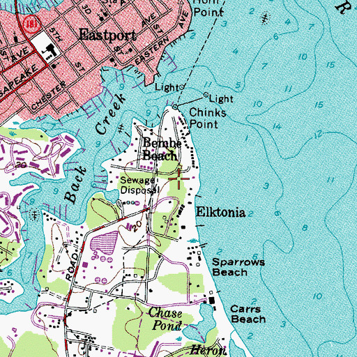 Topographic Map of The Arbor at Baywoods Assisted Living Center, MD