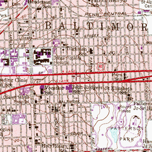 Topographic Map of The Divine Cathedral Church, MD