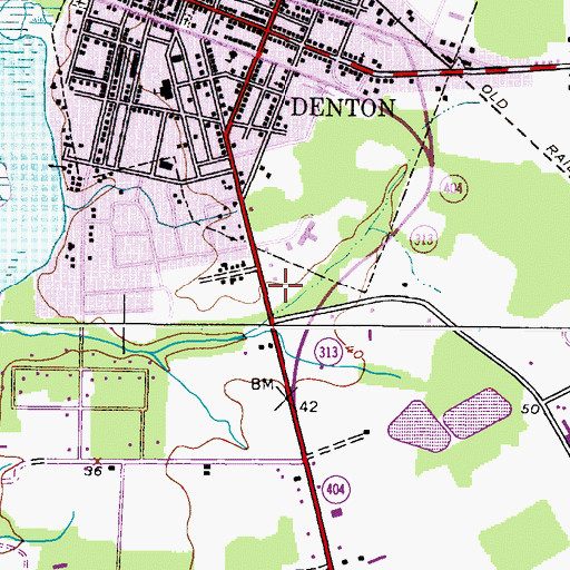 Topographic Map of The Gables at Caroline Assisted Living Center, MD