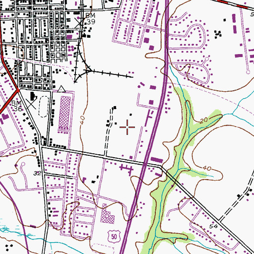 Topographic Map of The Gardens at William Hill Manor Assisted Living Center, MD