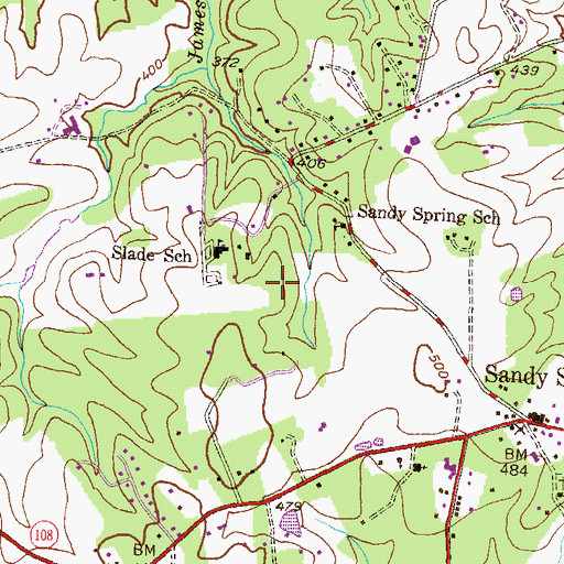 Topographic Map of The Meadows Assisted Living Center, MD