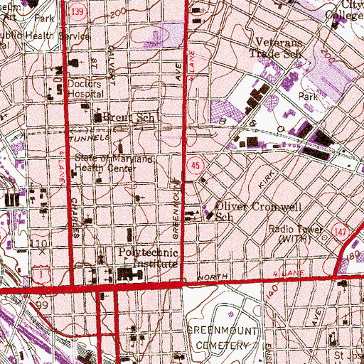Topographic Map of The New Good Samaritan Baptist Church, MD