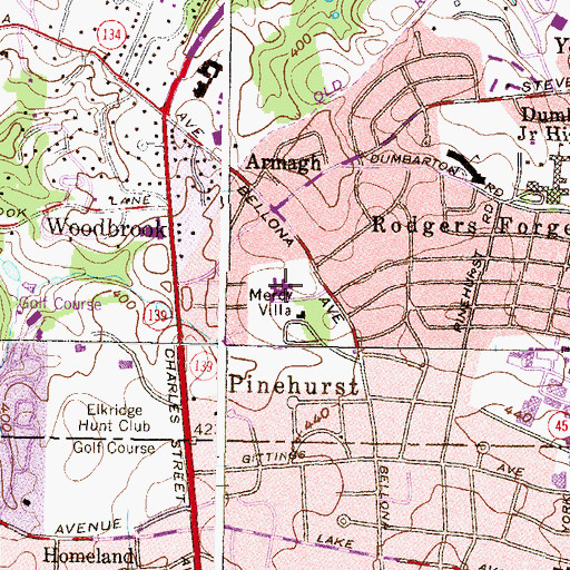 Topographic Map of The Villa Nursing Home, MD
