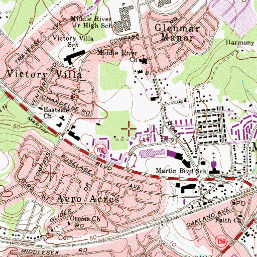 Topographic Map of The Woodlands Assisted Living Center, MD
