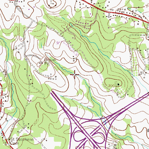 Topographic Map of Timbers at Troy Golf Course, MD
