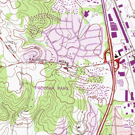 Topographic Map of Timonium Presbyterian Church, MD
