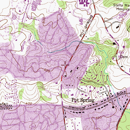 Topographic Map of Timonium United Methodist Church, MD