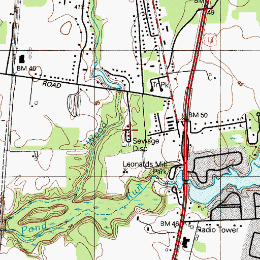 Topographic Map of Town of Delmar Wastewater Treatment Plant, MD