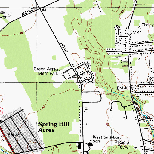 Topographic Map of United Way of the Cross Church, MD