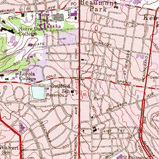 Topographic Map of Upon This Rock Church, MD