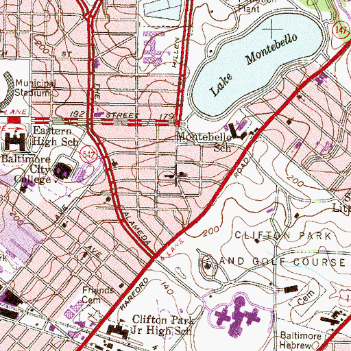 Topographic Map of W S Barnes Memorial Apostolic Church, MD