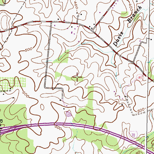 Topographic Map of Waverly Woods Golf Club, MD