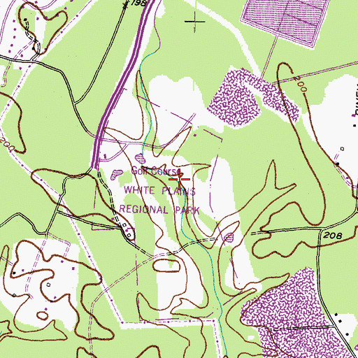 Topographic Map of White Plains Golf Course, MD