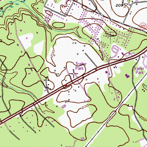 Topographic Map of White Plains Mobile Home Park, MD