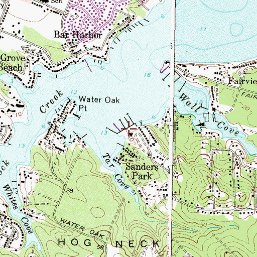 Topographic Map of White Rocks Marina, MD