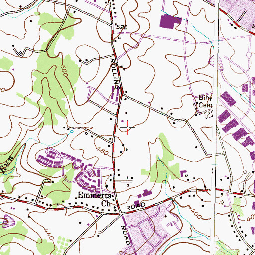 Topographic Map of Windsor Mill Post Office, MD