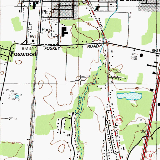 Topographic Map of Wood Creek Golf Links, MD