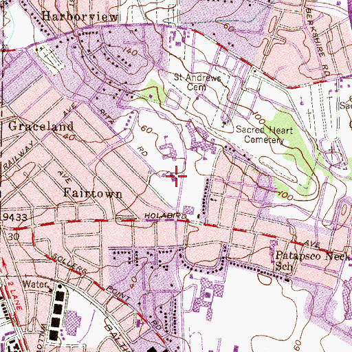 Topographic Map of Woolford Memorial Baptist Church, MD