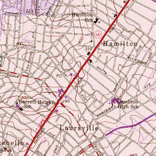 Topographic Map of Word of Faith in Christ Christian Church, MD
