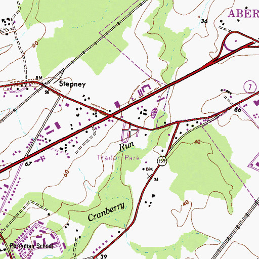 Topographic Map of Wrights Mobile Home Village, MD