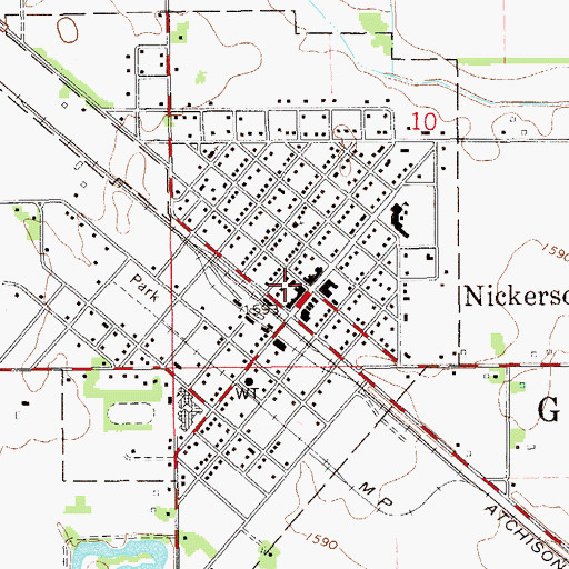 Topographic Map of Nickerson Police Department, KS